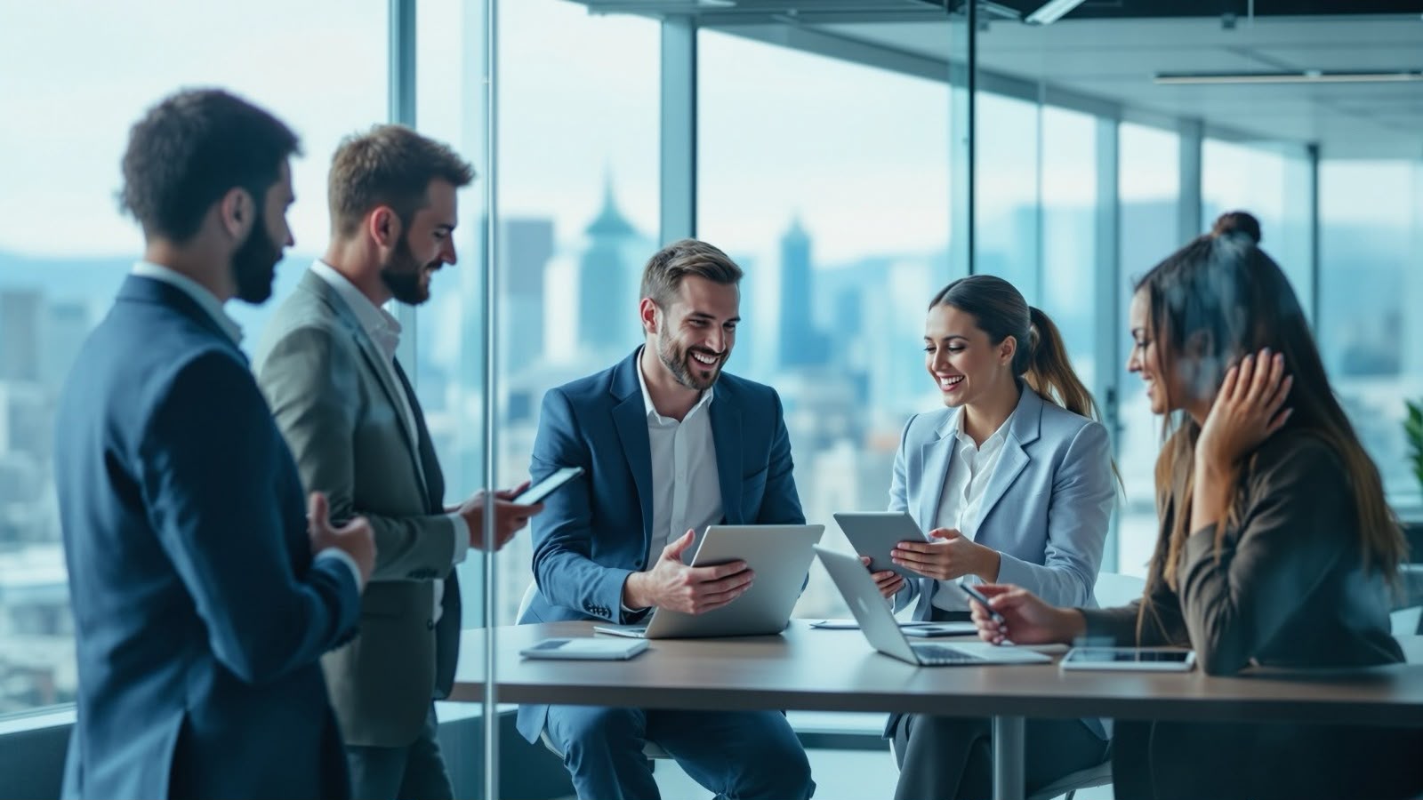 Atlas Federal Technologies team collaborating in a conference room
